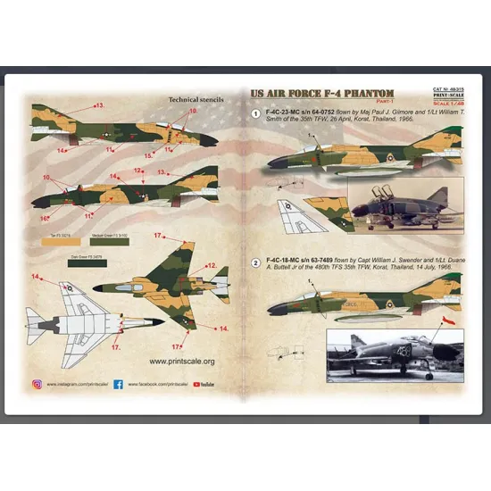 Print Scale 48-315 1/48 Us Air Forces F-4 Phantom Part 1 New