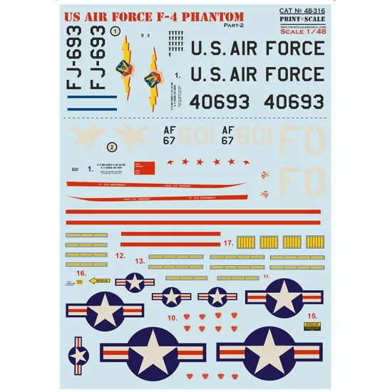 Print Scale 48-316 1/48 Us Air Forces F-4 Phantom Part 2 New