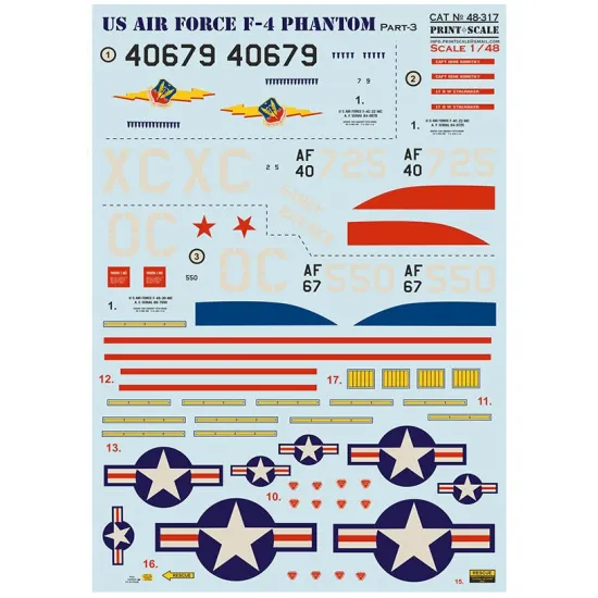 Print Scale 48-317 1/48 Us Air Forces F-4 Phantom Part 3 New