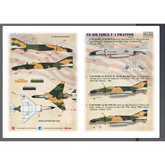 Print Scale 48-317 1/48 Us Air Forces F-4 Phantom Part 3 New