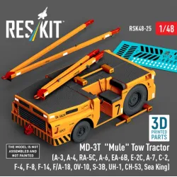 Reskit Rsk48-0025 1/48 Md-3t Mule Tow Tractor A-3 A-4 Ra-5c A-6 Ea-6b E-2c A-7 C-2 F-4 F-8 F-14 F/A-18 Ov-10 S-3b Uh-1 Ch-53 Sea King 3d Printed Model Kit