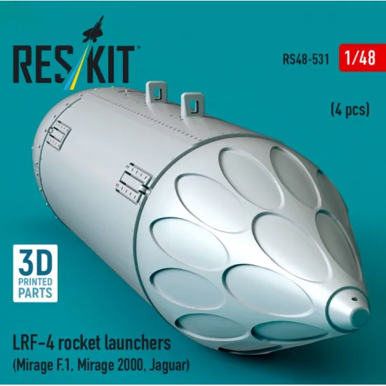Reskit Rs48-0531 1/48 Lrf-4 Rocket Launchers 4 Pcs Mirage F1 Mirage 2000 Jaguar 3d Printed