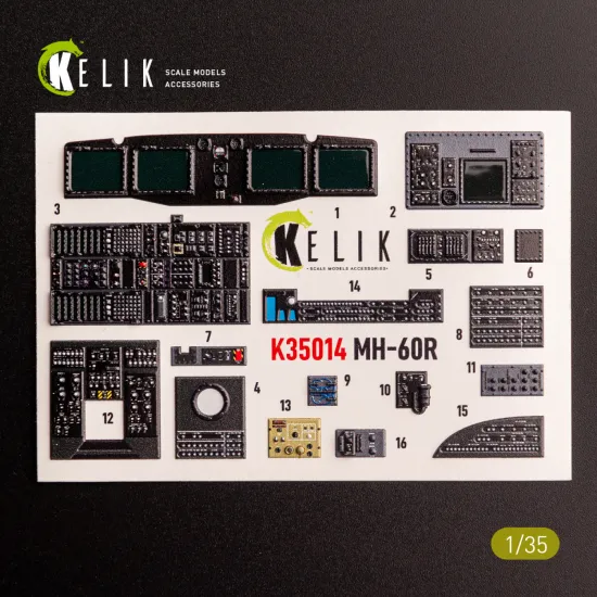 Kelik K35014 1/35 Mh-60r Interior 3d Decals For Kitty Hawk Kit