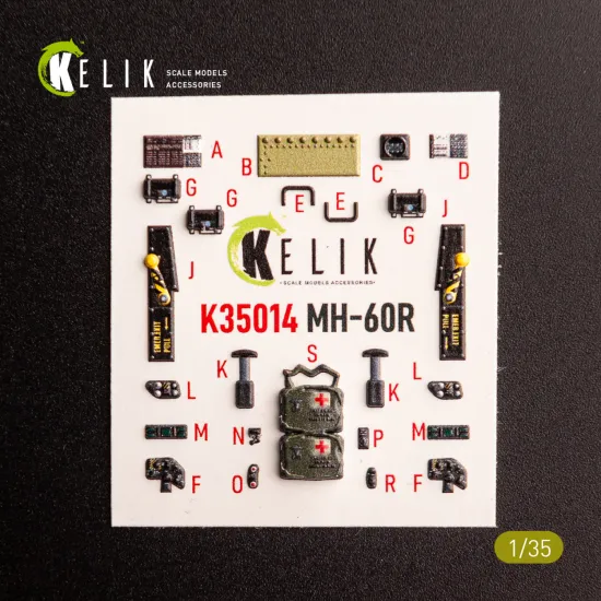 Kelik K35014 1/35 Mh-60r Interior 3d Decals For Kitty Hawk Kit