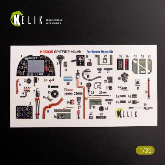 Kelik K35035 1/35 Spitfire Mk.vb Interior 3d Decals For Border Models Kit