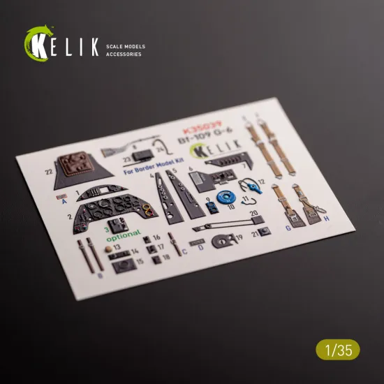 Kelik K35039 1/35 Bf-109 G-6 - Interior 3d Decals For Border Models Kit
