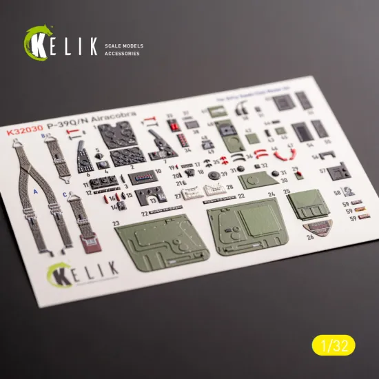 Kelik K32030 1/32 P-39q/N Interior 3d Decals For Kitty Hawk/Zimi Models Kit