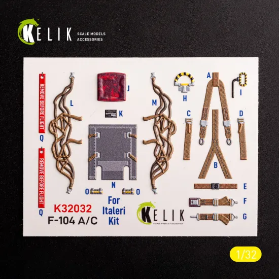 Kelik K32032 1/32 F-104 A/C Interior 3d Decals For Italeri Kit