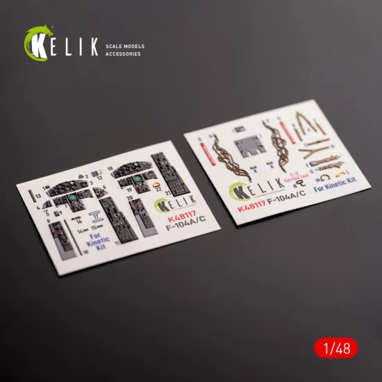Kelik K48117 1/48 F-104 A/C Interior 3d Decals For Kinetic Kit