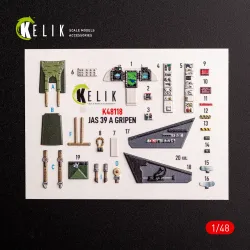 Kelik K48118 1/48 Jas-39 A Interior 3d Decals For Italeri Kit