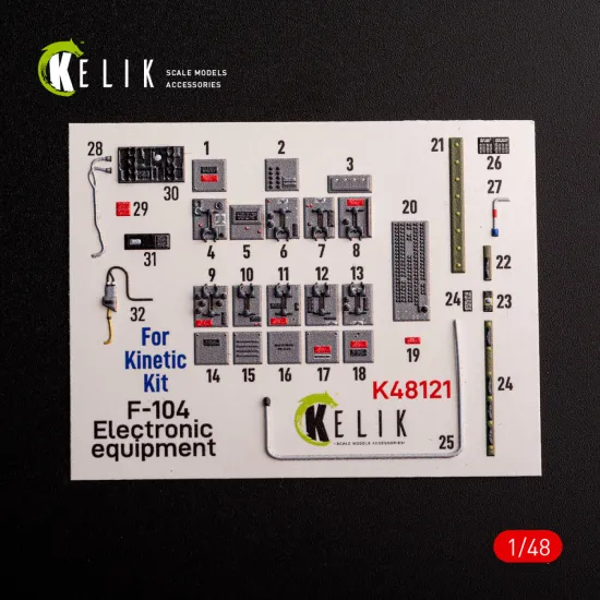 Kelik K48121 1/48 F-104 Series Electrical Equipment Interior 3d Decals Kinetic