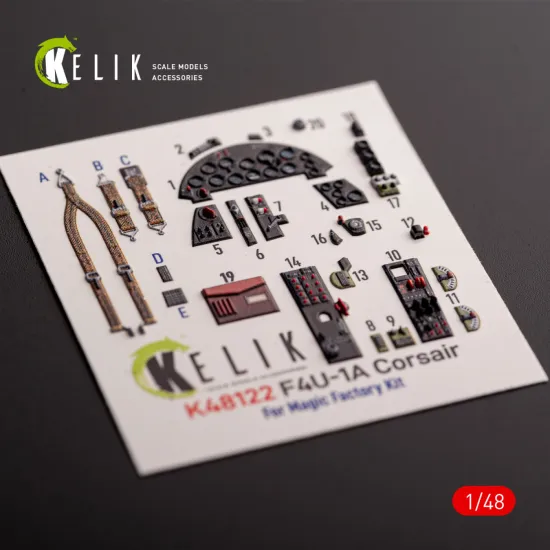 Kelik K48122 1/48 F4u-1a Corsair Interior 3d Decals For Magic Factory Kit