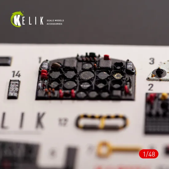 Kelik K48124 1/48 Fj-3 Interior 3d Decals For Zimi Model/Kittyhawk Kit