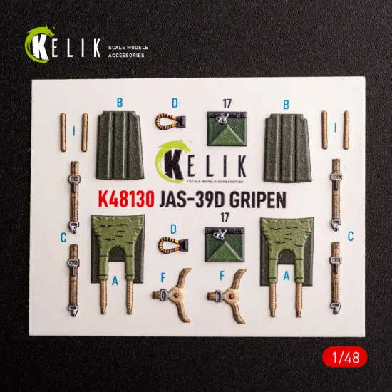 Kelik K48130 1/48 Jas-39 D Interior 3d Decals For Italeri