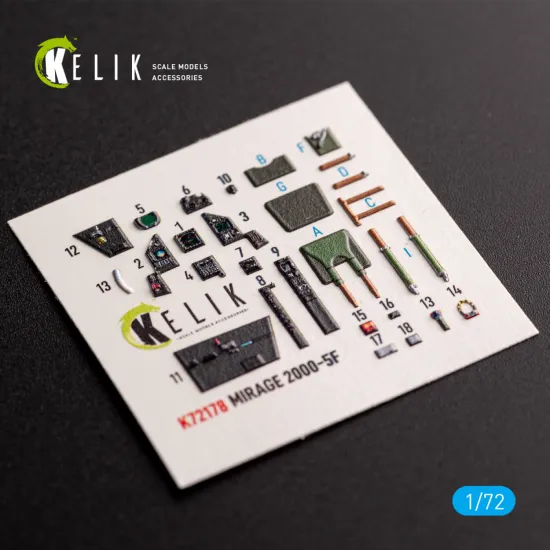 Kelik K72178 1/72 Mirage 2000-5f - Interior 3d Decals For Modelsvit Kit