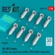 Reskit Rs48-0537 1/48 An-m57 Bombs 250 Lbs Box-type Fin For All Usaf Raf Of Ww2 Korean War 8 Pcs 3d Printed