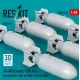 Reskit Rs48-0546 1/48 An-m58 Bombs 6pcs 500 Lbs For All Usaf Raf Of Ww2 Korean War 3d Printed