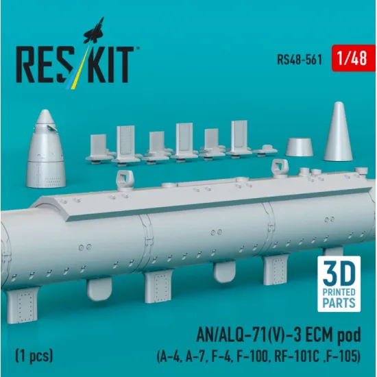 Reskit Rs48-0561 1/48 An/Alq-71v-3 Ecm Pod A-4 A-7 F-4 F-100 Rf-101c F-105 1pcs 3d Printed
