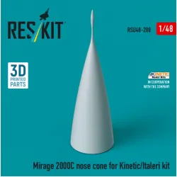 Reskit Rsu48-0288 1/48 Mirage 2000c Nose Cone For Kinetic/Italeri Kit 3d Printed