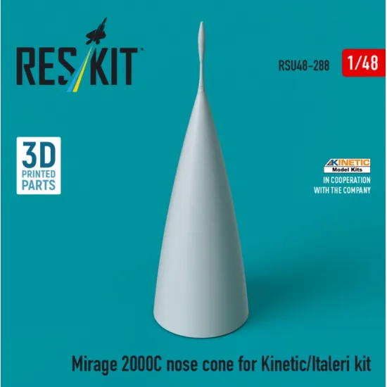 Reskit Rsu48-0288 1/48 Mirage 2000c Nose Cone For Kinetic/Italeri Kit 3d Printed