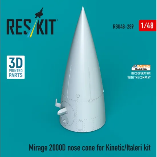 Reskit Rsu48-0289 1/48 Mirage 2000d Nose Cone For Kinetic/Italeri Kit 3d Printed
