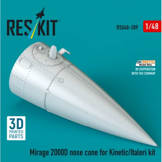 Reskit Rsu48-0289 1/48 Mirage 2000d Nose Cone For Kinetic/Italeri Kit 3d Printed