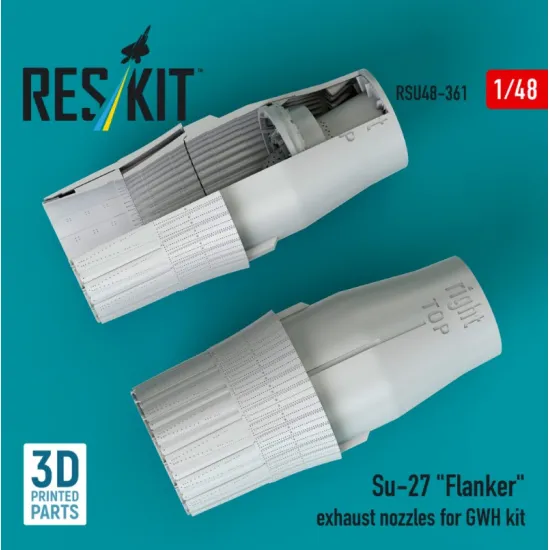 Reskit Rsu48-0361 1/48 Su-27 Flanker Exhaust Nozzles For Gwh Kit 3d Printed