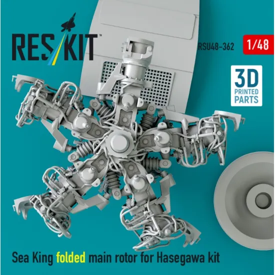 Reskit Rsu48-0362 1/48 Sea King Folded Main Rotor For Hasegawa Kit 3d Printed