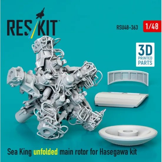 Reskit Rsu48-0363 1/48 Sea King Unfolded Main Rotor For Hasegawa Kit 3d Printed