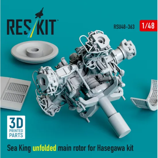 Reskit Rsu48-0363 1/48 Sea King Unfolded Main Rotor For Hasegawa Kit 3d Printed