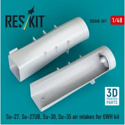 Reskit Rsu48-0367 1/48 Su-27 Su-27ub/30/35 Air Intakes For Gwh Kit 3d Printed