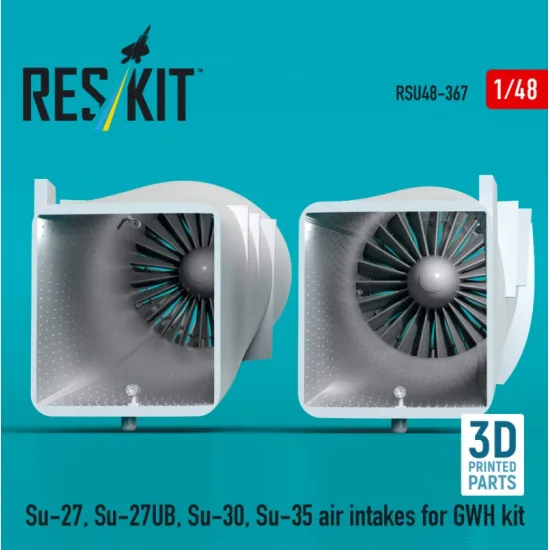 Reskit Rsu48-0367 1/48 Su-27 Su-27ub/30/35 Air Intakes For Gwh Kit 3d Printed