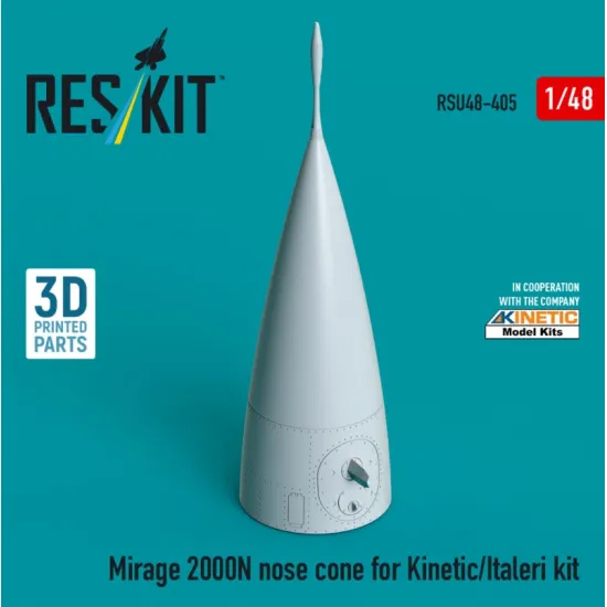 Reskit Rsu48-0405 1/48 Mirage 2000n Nose Cone For Kinetic/Italeri Kit 3d Printed