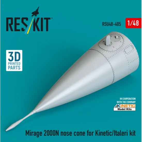 Reskit Rsu48-0405 1/48 Mirage 2000n Nose Cone For Kinetic/Italeri Kit 3d Printed