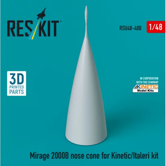 Reskit Rsu48-0408 1/48 Mirage 2000b Nose Cone For Kinetic/Italeri Kit 3d Printed
