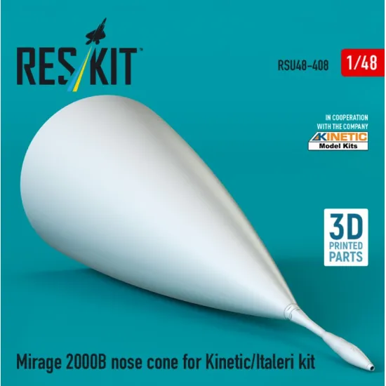 Reskit Rsu48-0408 1/48 Mirage 2000b Nose Cone For Kinetic/Italeri Kit 3d Printed
