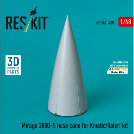 Reskit Rsu48-0430 1/48 Mirage 2000-5 Nose Cone For Kinetic/Italeri Kit 3d Printed