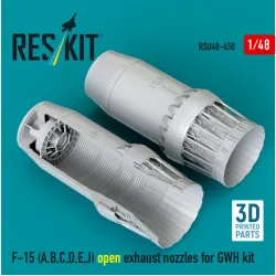 Reskit Rsu48-0450 1/48 F-15 A B C D E J Open Exhaust Nozzles For Gwh Kit 3d Printed