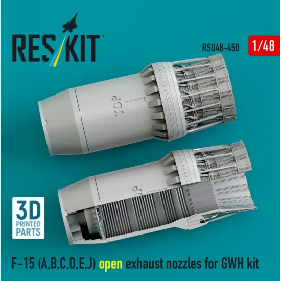 Reskit Rsu48-0450 1/48 F-15 A B C D E J Open Exhaust Nozzles For Gwh Kit 3d Printed