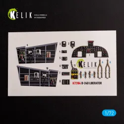 Kelik K72184 1/72 B-24d Liberator Interior 3d Decals For Hasegawa Kit
