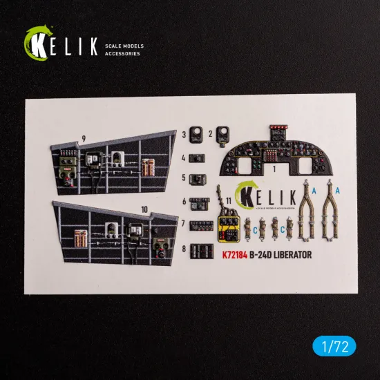 Kelik K72184 1/72 B-24d Liberator Interior 3d Decals For Hasegawa Kit