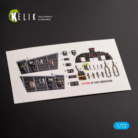Kelik K72184 1/72 B-24d Liberator Interior 3d Decals For Hasegawa Kit