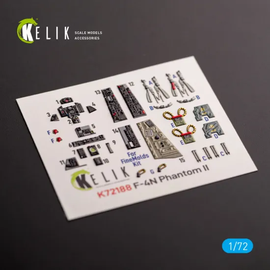 Kelik K72188 1/72 F-4n Phantom - Interior 3d Decals For Finemolds Kit