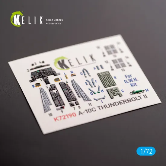 Kelik K72190 1/72 A-10c Thunderbolt Ii - Interior 3d Decals For Gwh Kit