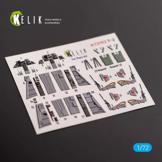 Kelik K72192 1/72 T-2 Advanced Trainer - Interior 3d Decals For Platz Kit