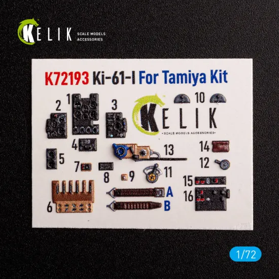 Kelik K72193 1/72 Ki-61 - Interior 3d Decals For Tamiya Kit