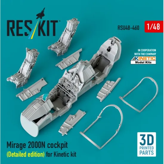 Reskit Rsu48-0460 1/48 Mirage 2000n Cockpit Detailed Edition For Kinetic Kit 3d Printed
