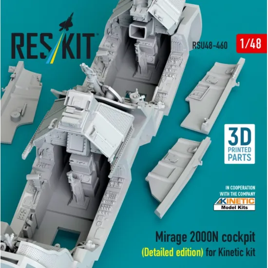 Reskit Rsu48-0460 1/48 Mirage 2000n Cockpit Detailed Edition For Kinetic Kit 3d Printed