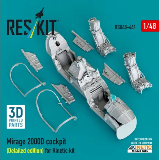 Reskit Rsu48-0461 1/48 Mirage 2000d Cockpit Detailed Edition For Kinetic Kit 3d Printed