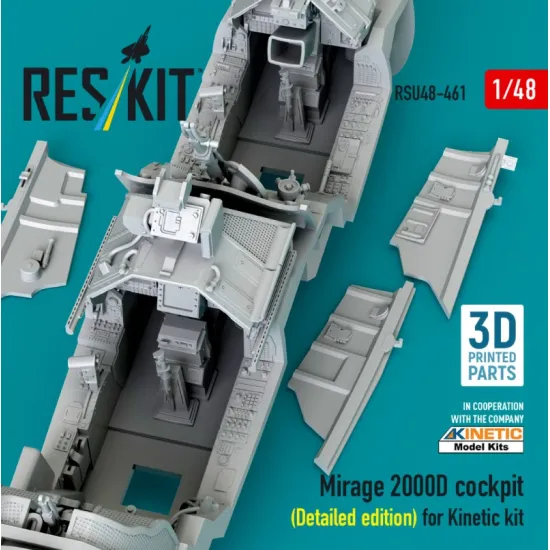 Reskit Rsu48-0461 1/48 Mirage 2000d Cockpit Detailed Edition For Kinetic Kit 3d Printed